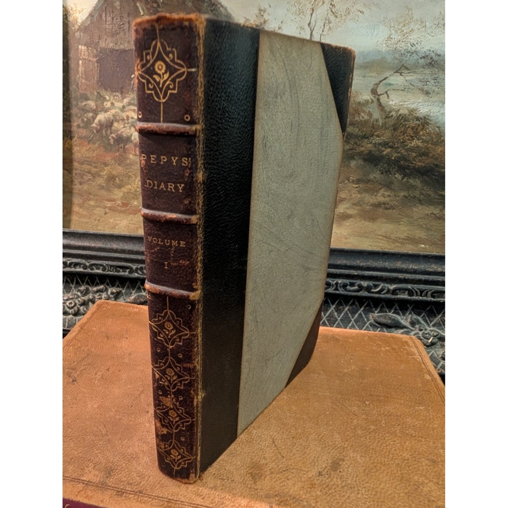Antique 1899 Samuel Pepys Diary and Correspondence Vol 1 Leather Book